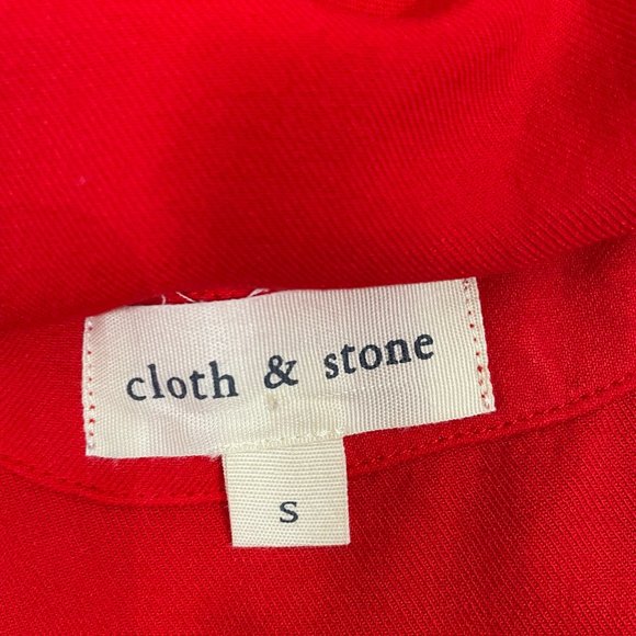 Anthropologie Cloth & Stone NWOT Open Back Red Blouse Top Tie-Back Raffle Size S - Picture 5 of 8
